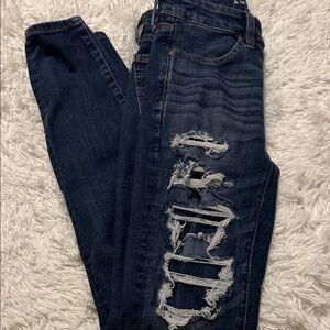 American Eagle Outfitters Ripped Navy Jeans